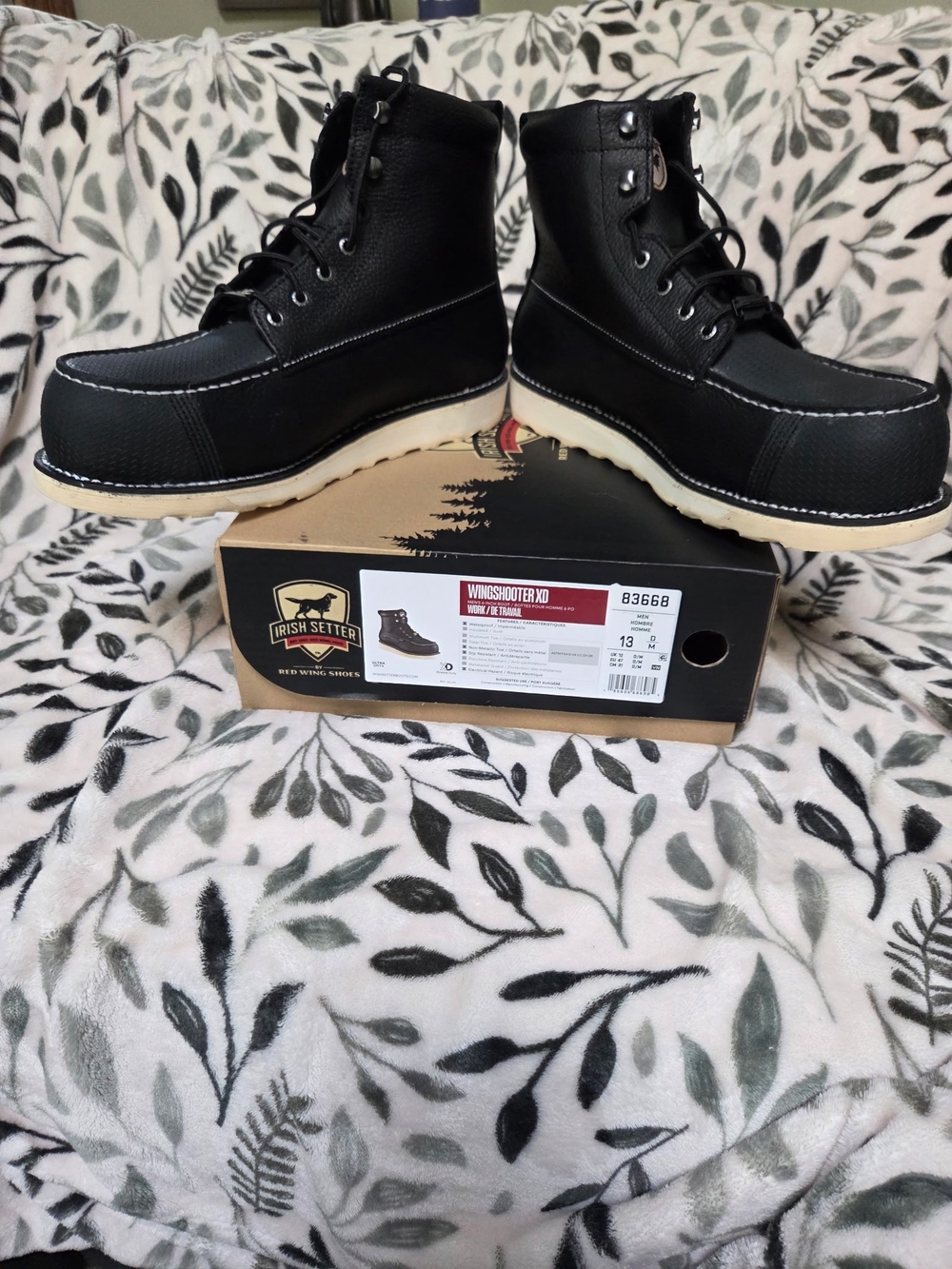 Red Wing Size 13 Black Irish Setter  Work Boots - Picture 12 of 14
